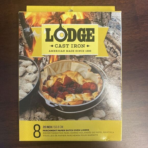 Lodge Dutch Oven Parchment Paper Liner - 8 Liners - 20” Cast Iron American Made - Picture 1 of 2